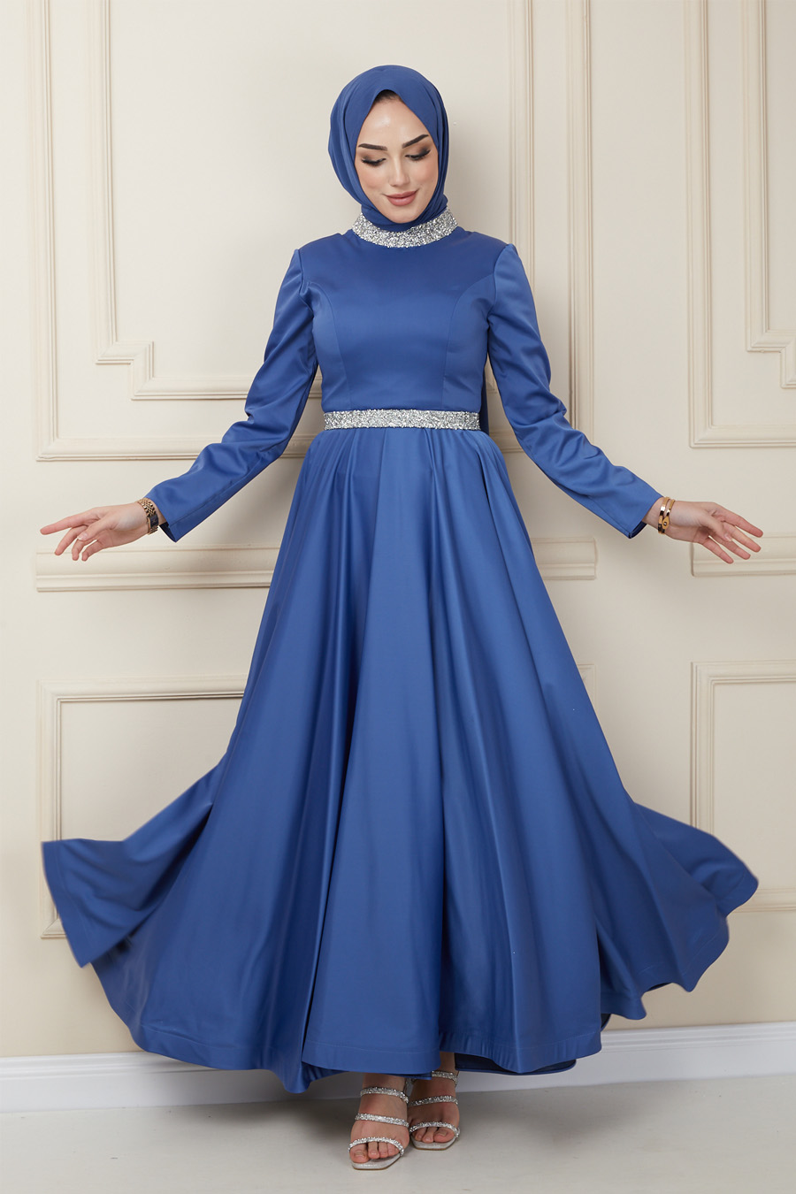 INDIGO EVENING DRESS  