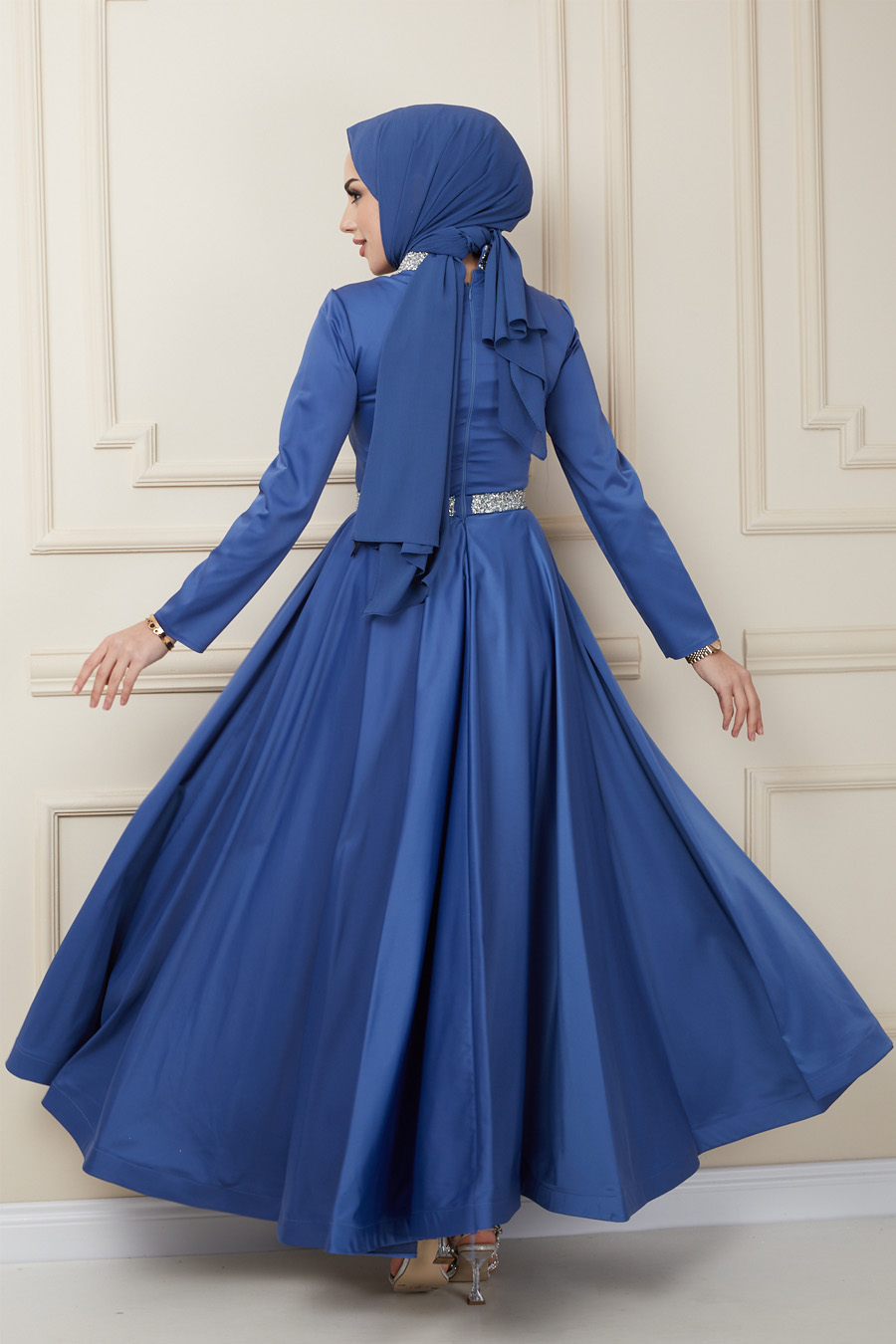 INDIGO EVENING DRESS  