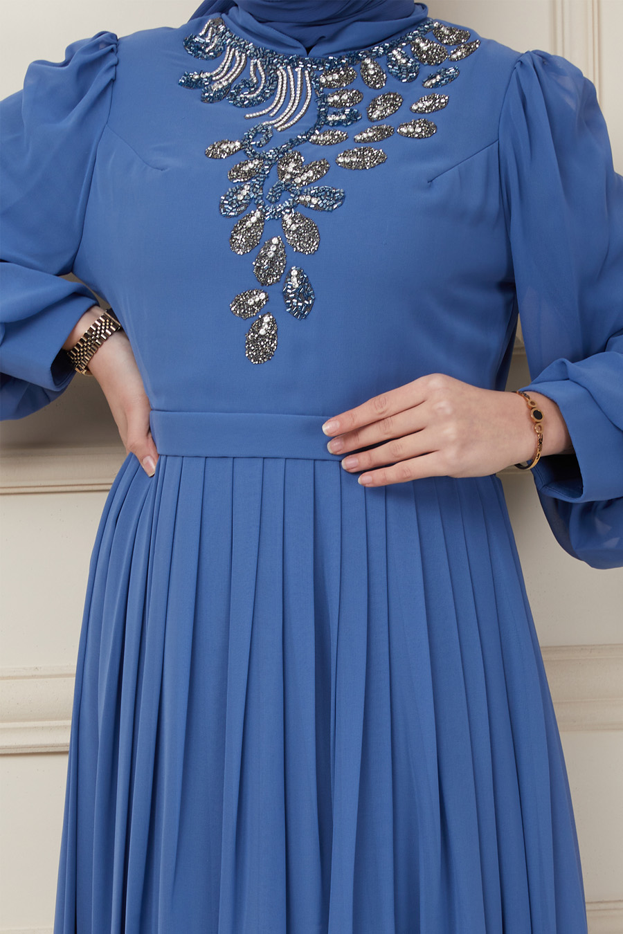 INDIGO EVENING DRESS  