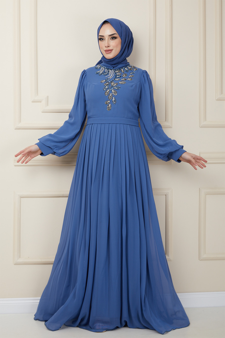 INDIGO EVENING DRESS  