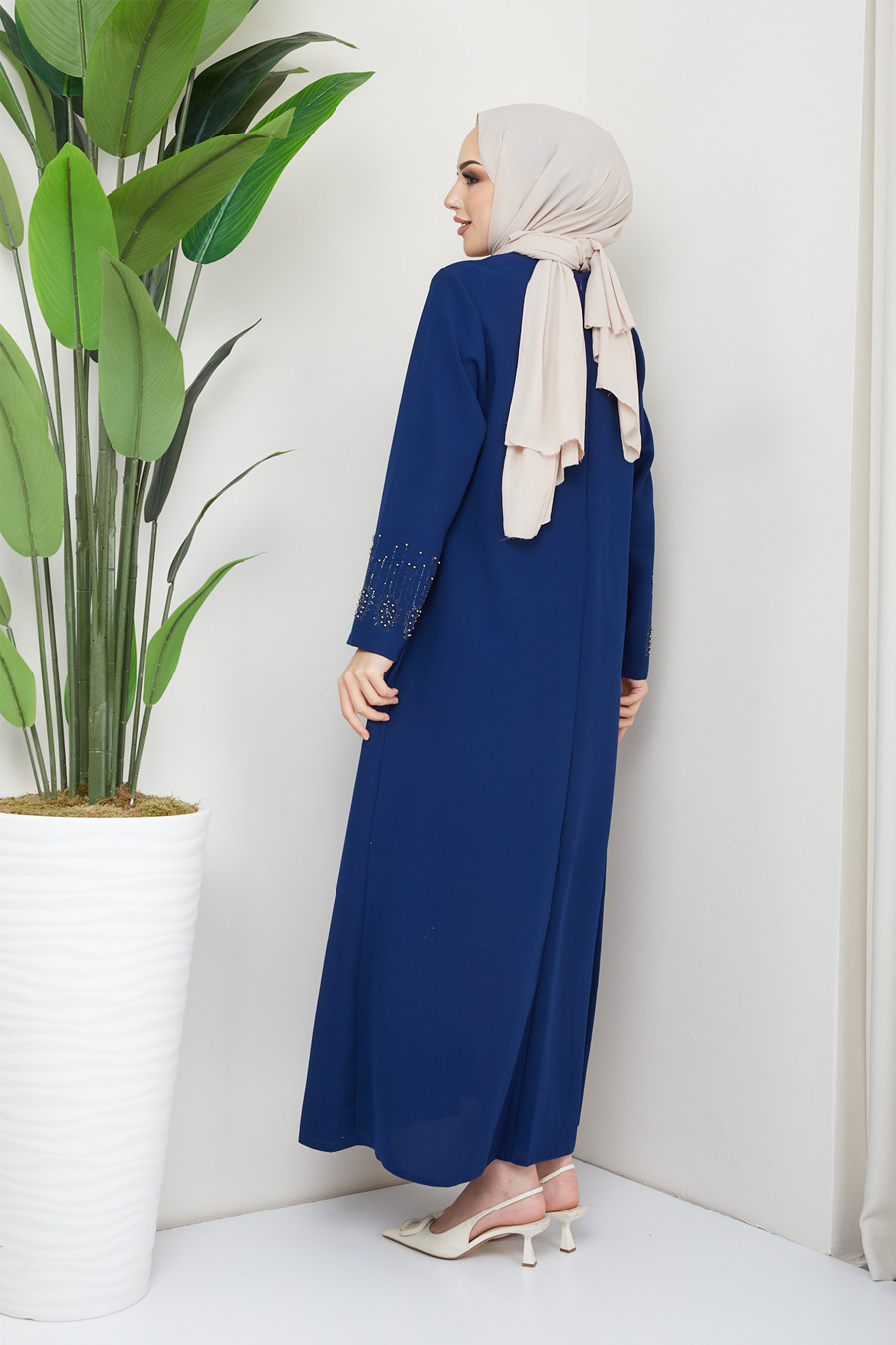 INDIGO COLOR EVENING DRESS   INDIGO COLOR EVENING DRESS