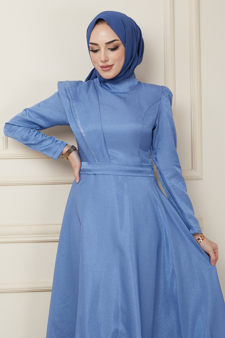 INDIGO EVENING DRESS  