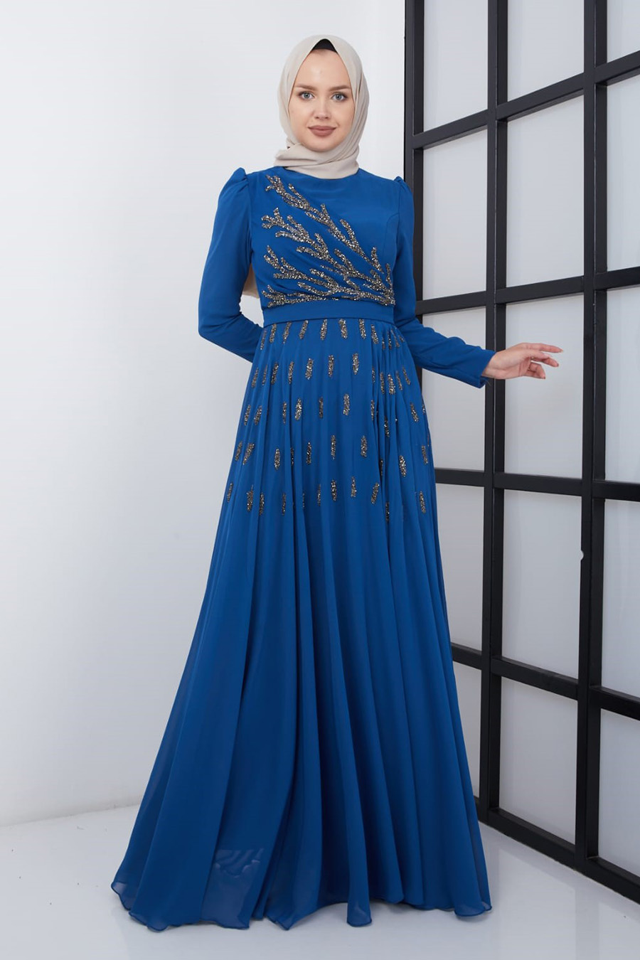 INDIGO EVENING DRESS  