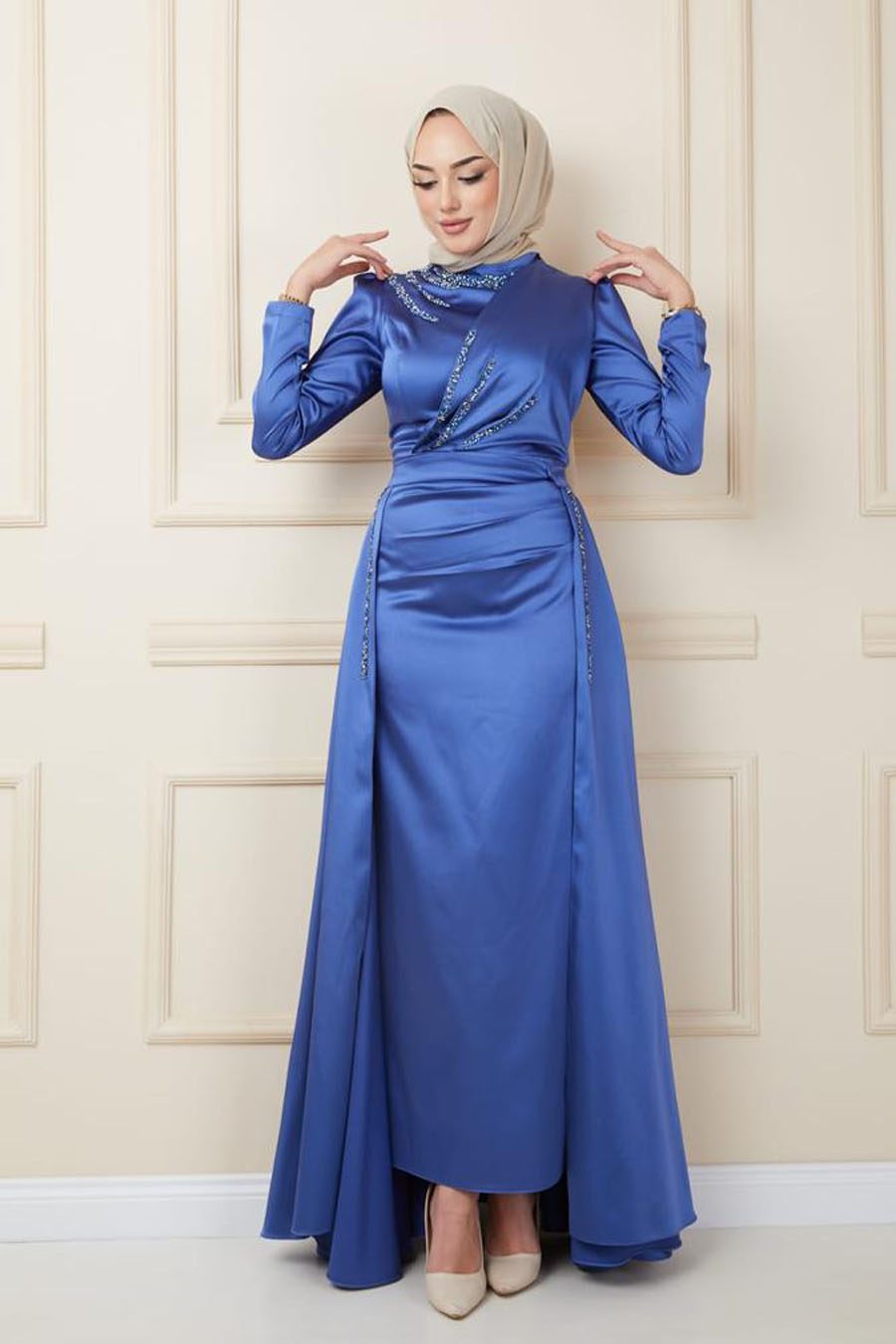 INDIGO EVENING DRESS  