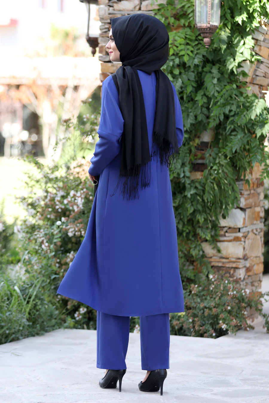 INDIGO COLOR TUNIC AND PANT SUIT