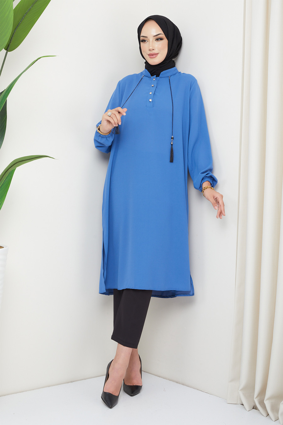 TUNIC - INDIGO COLOR  TUNIC - INDIGO COLOR