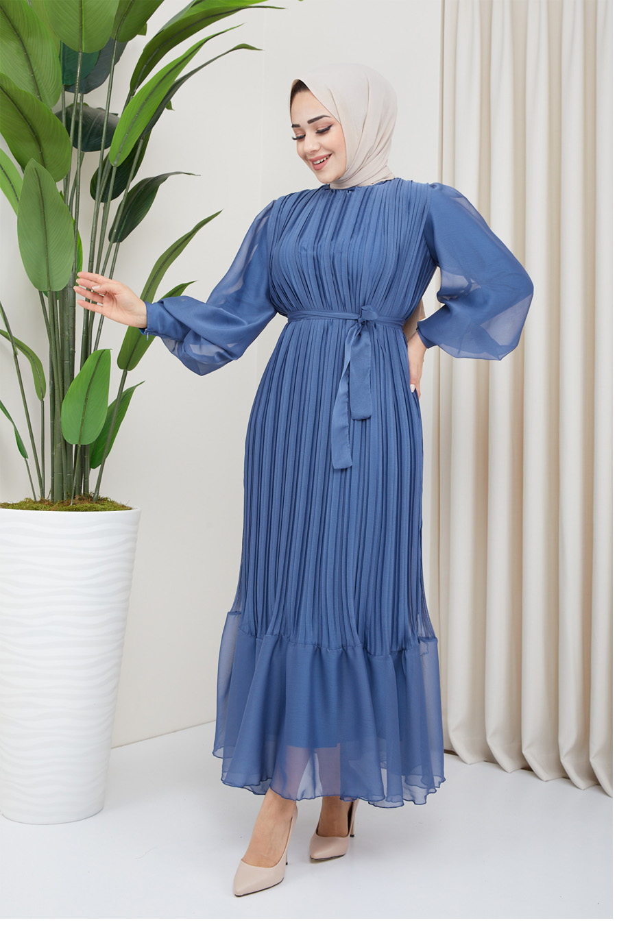 INDIGO COLOR DRESS