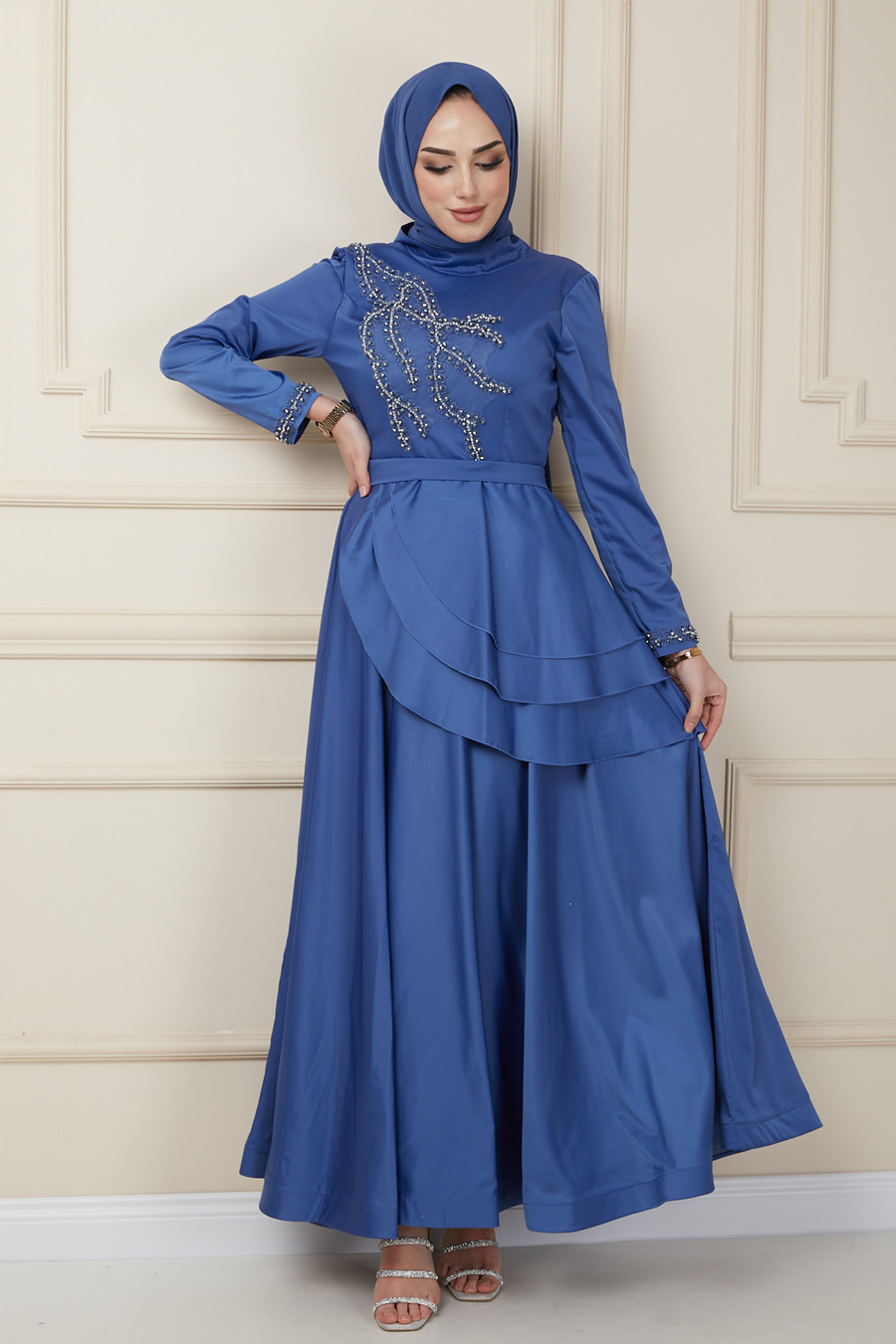 INDIGO EVENING DRESS  