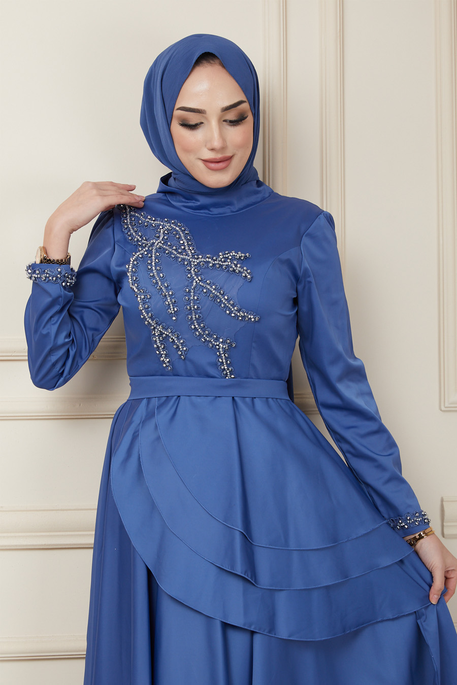 INDIGO EVENING DRESS  