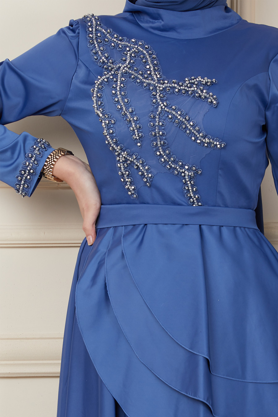 INDIGO EVENING DRESS  