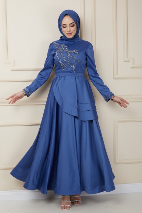 INDIGO EVENING DRESS  