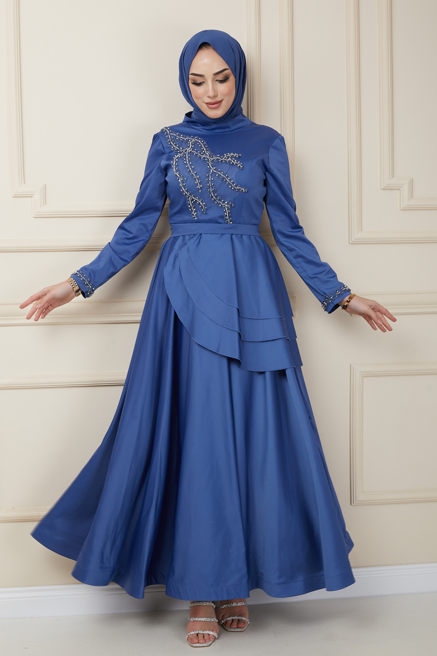 INDIGO EVENING DRESS  