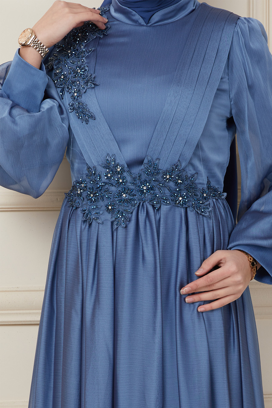 INDIGO EVENING DRESS  