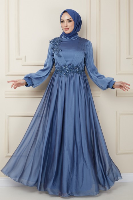 INDIGO EVENING DRESS  