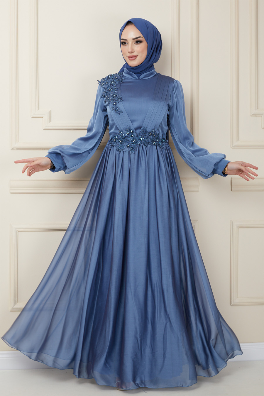 INDIGO EVENING DRESS  