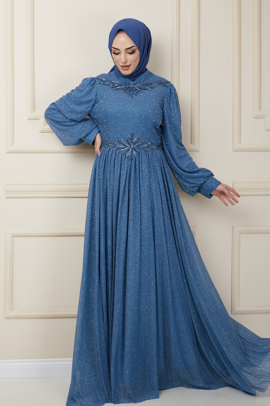 INDIGO EVENING DRESS  