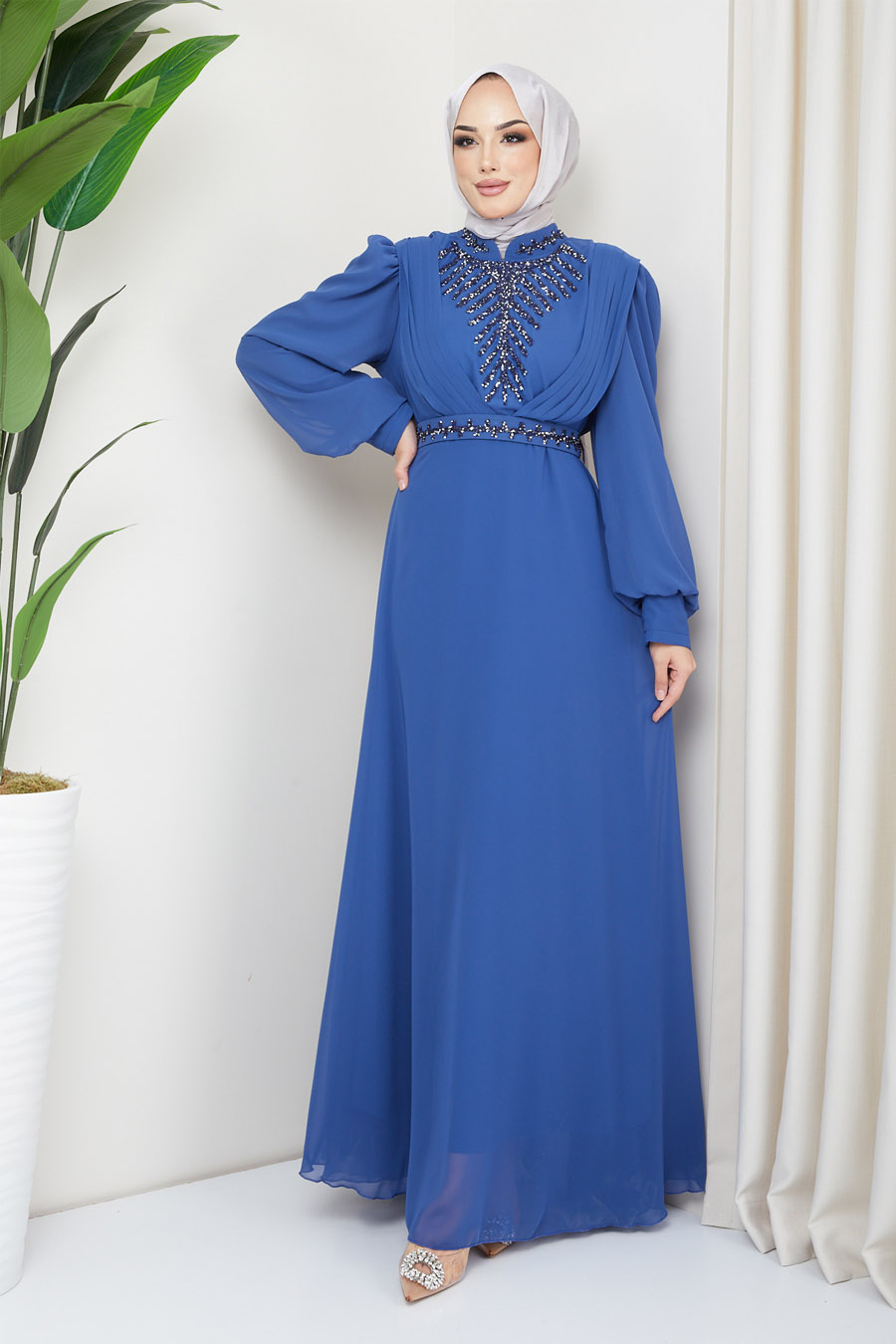 INDIGO EVENING DRESS  