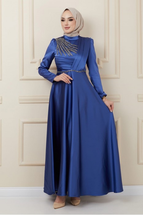 INDIGO EVENING DRESS  