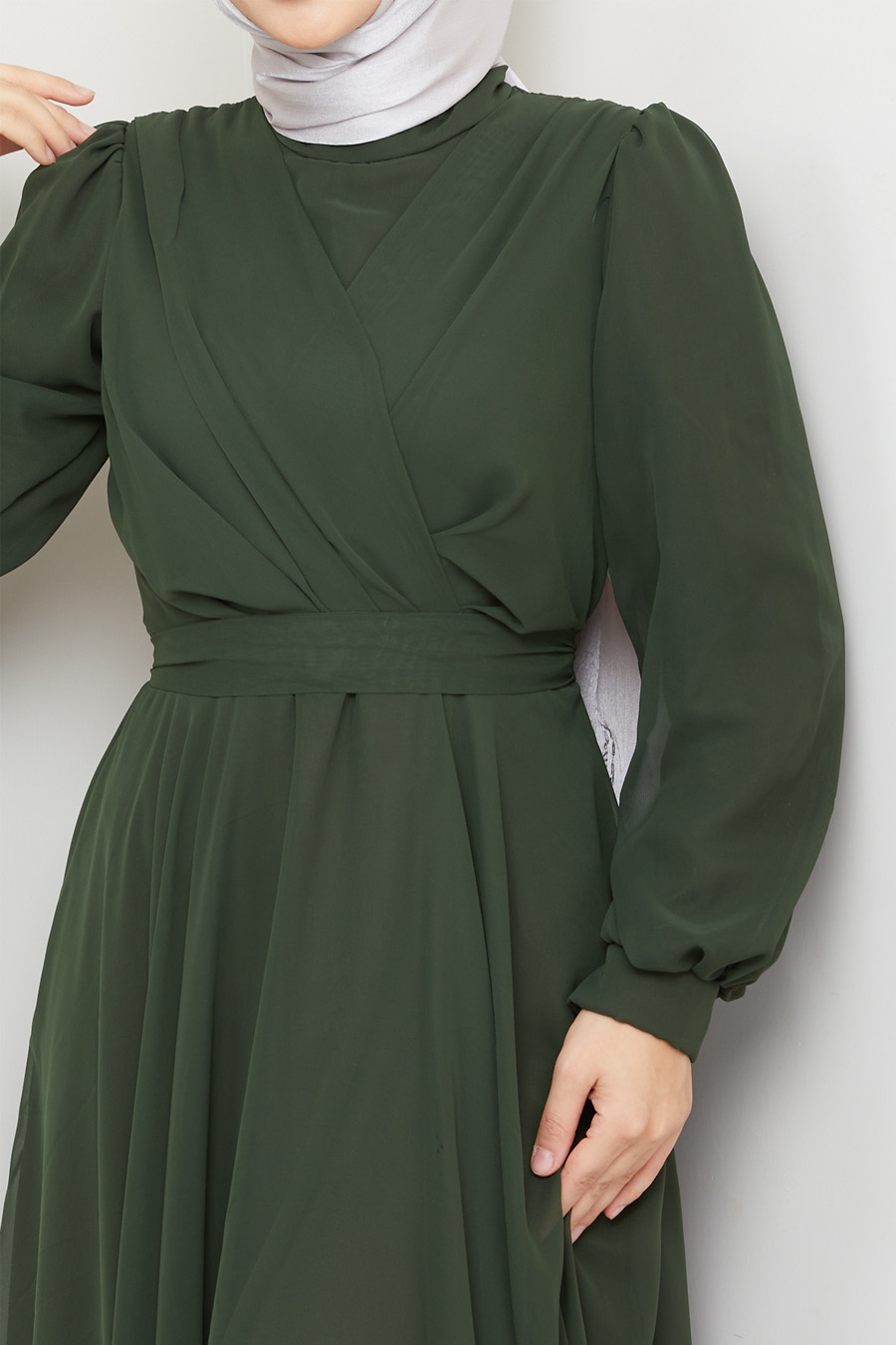 KHAKI EVENING DRESS  