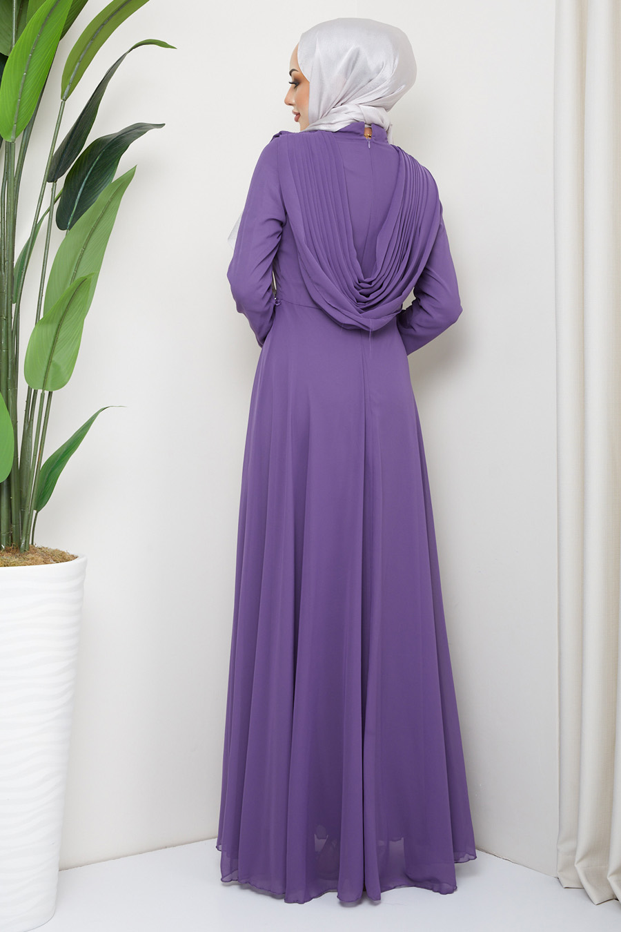 LILA - LACE DETAILED EVENING DRESS