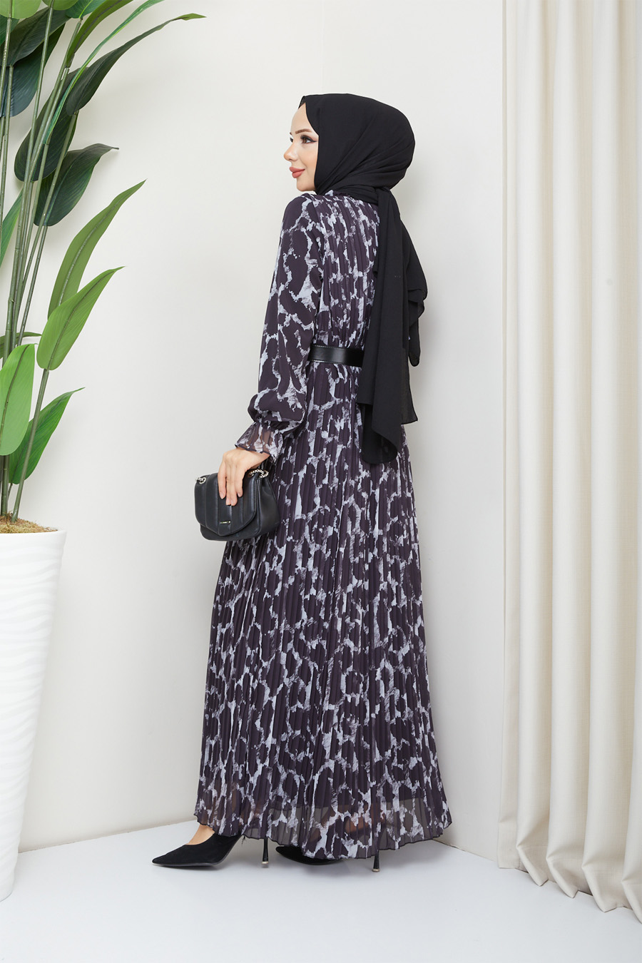 LEOPAR PATTERNED BLACK  - DRESS