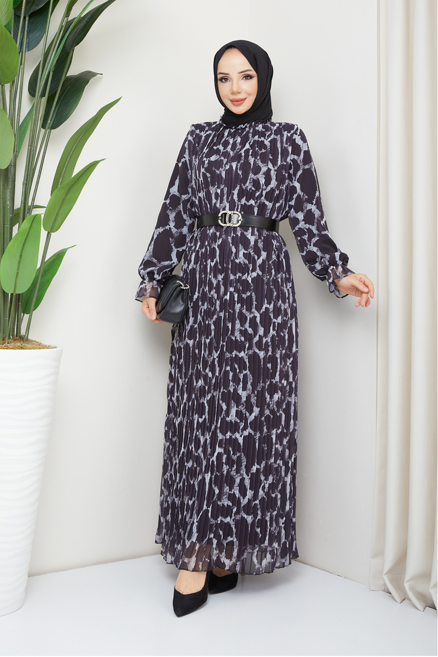 LEOPAR PATTERNED BLACK  - DRESS