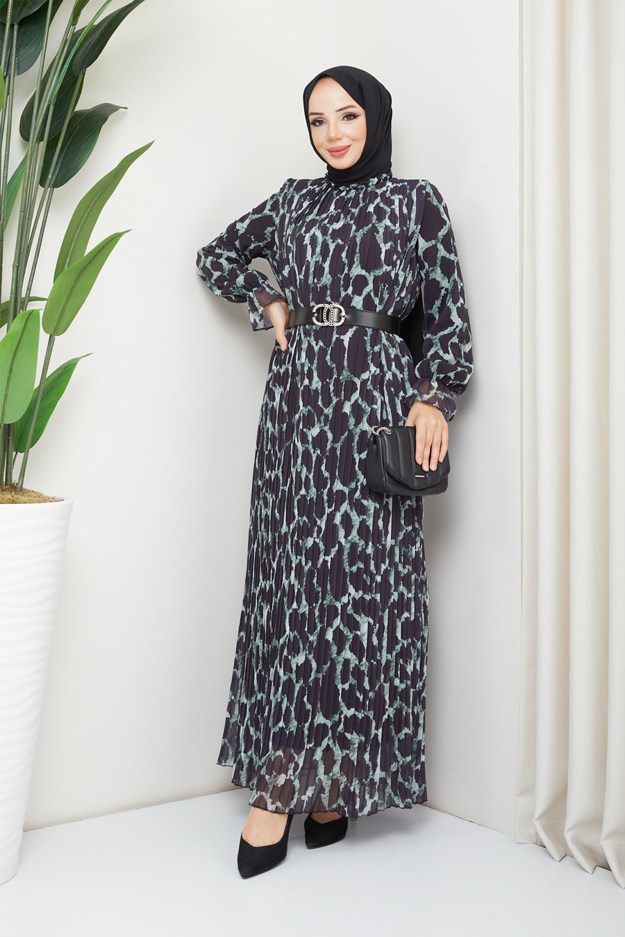 LEOPAR PATTERNED GREEN - DRESS