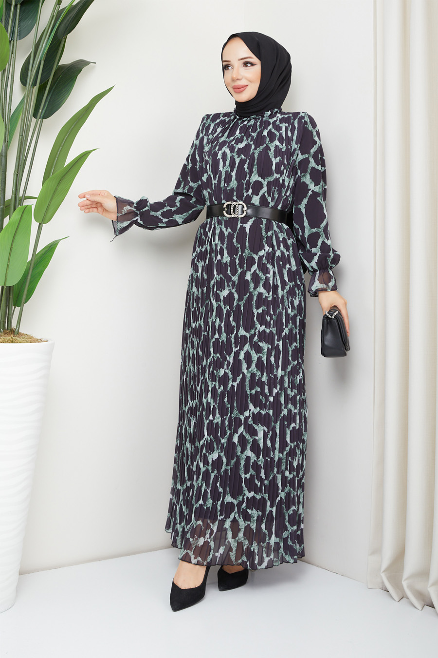 LEOPAR PATTERNED GREEN - DRESS
