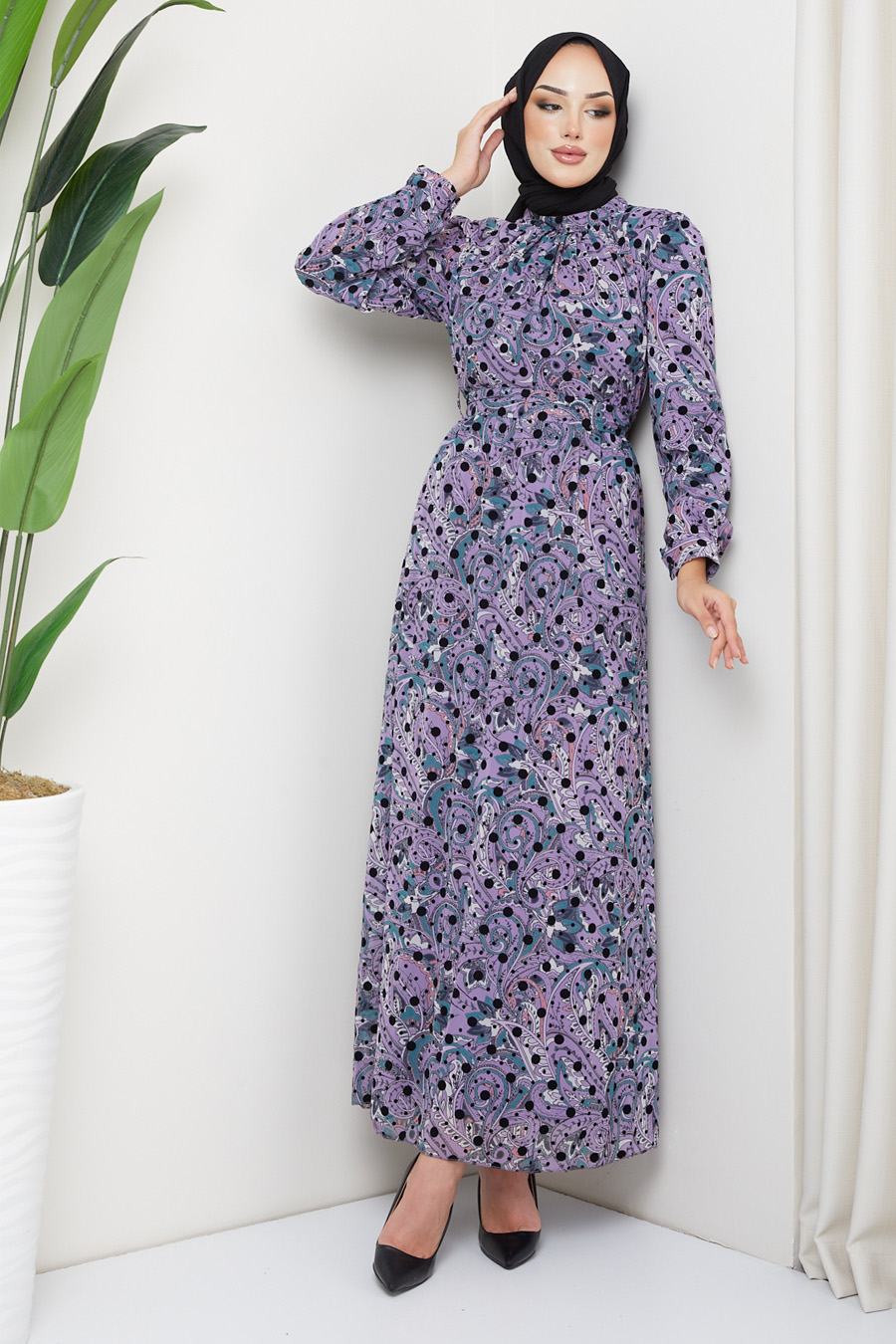 LILA  PATTERNED DRESS 