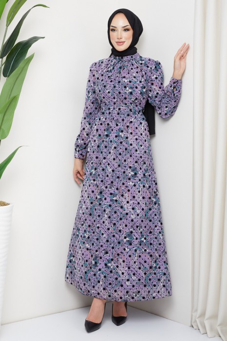 LILA  PATTERNED DRESS 