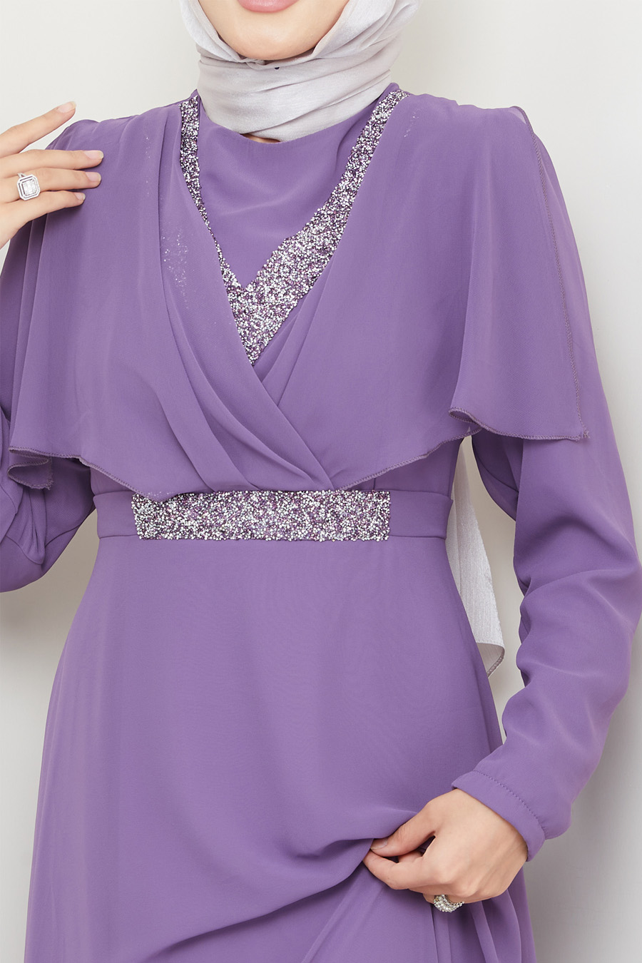 LILA STONED  EVENING DRESS  