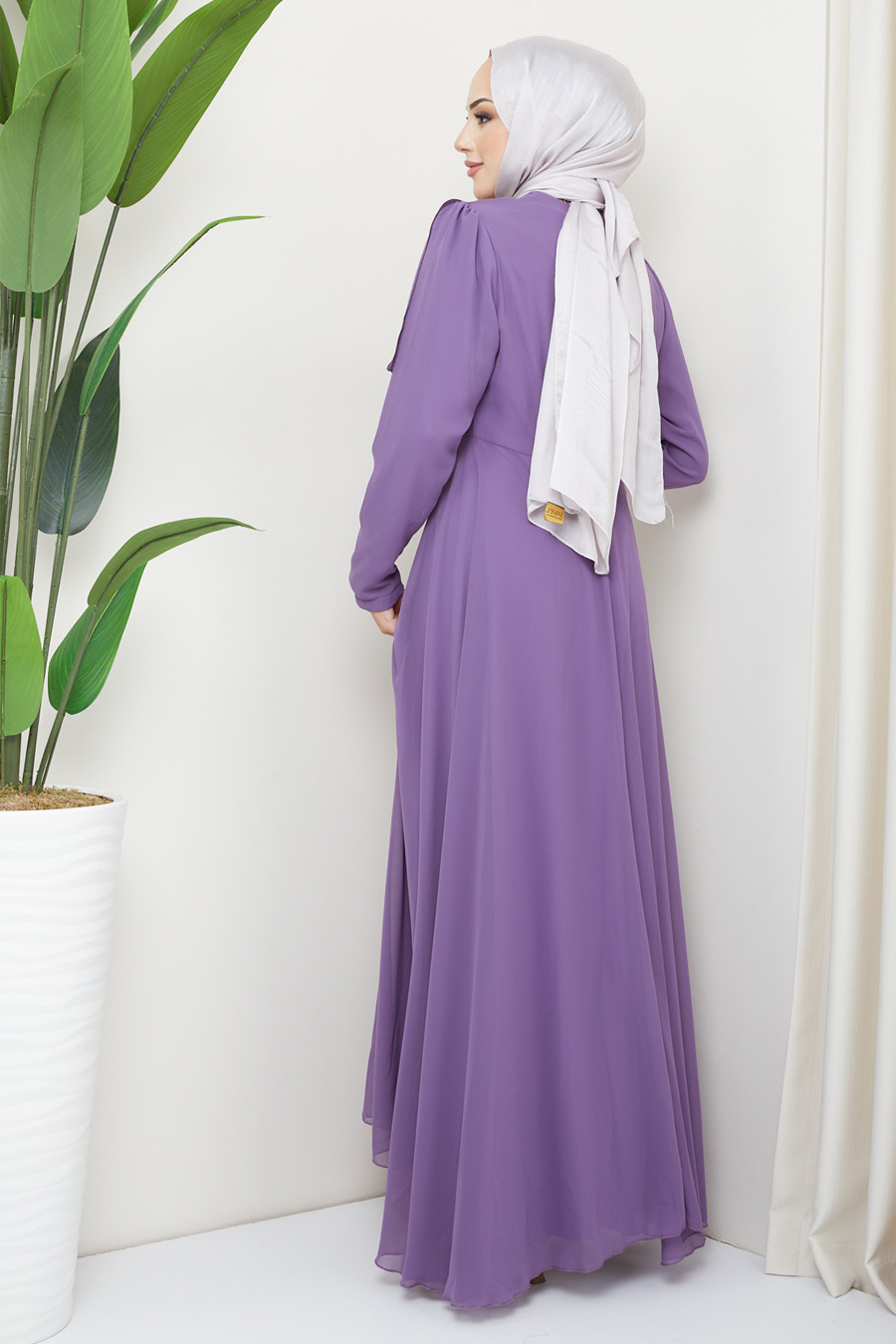 LILA STONED  EVENING DRESS  