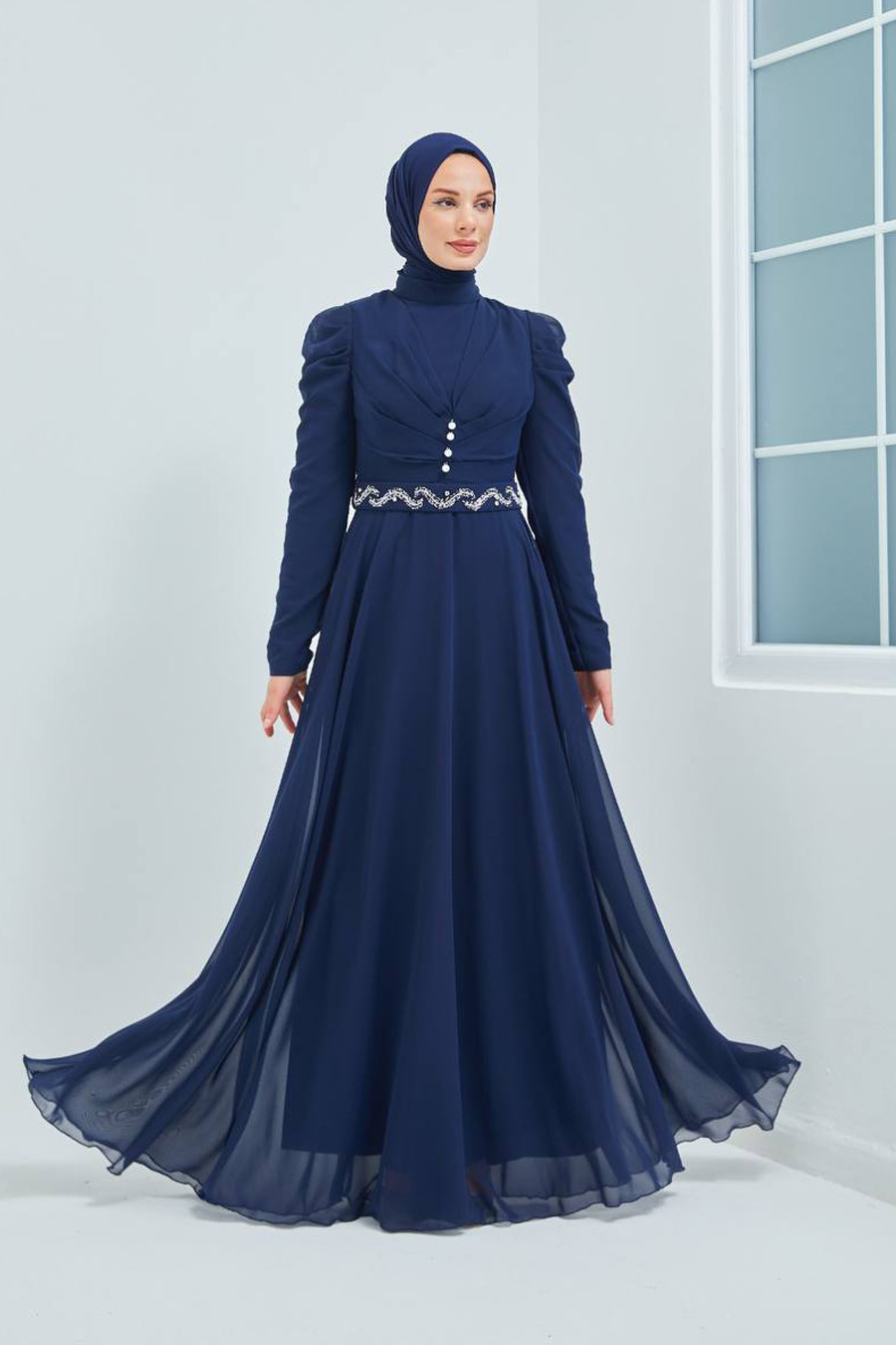 NAVY BLUE  EVENING DRESS   NAVY BLUE  EVENING DRESS