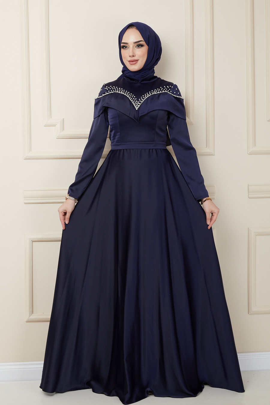 NAVY BLUE EVENING DRESS  