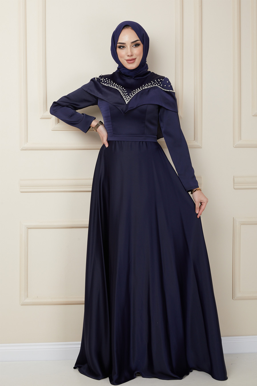NAVY BLUE EVENING DRESS  