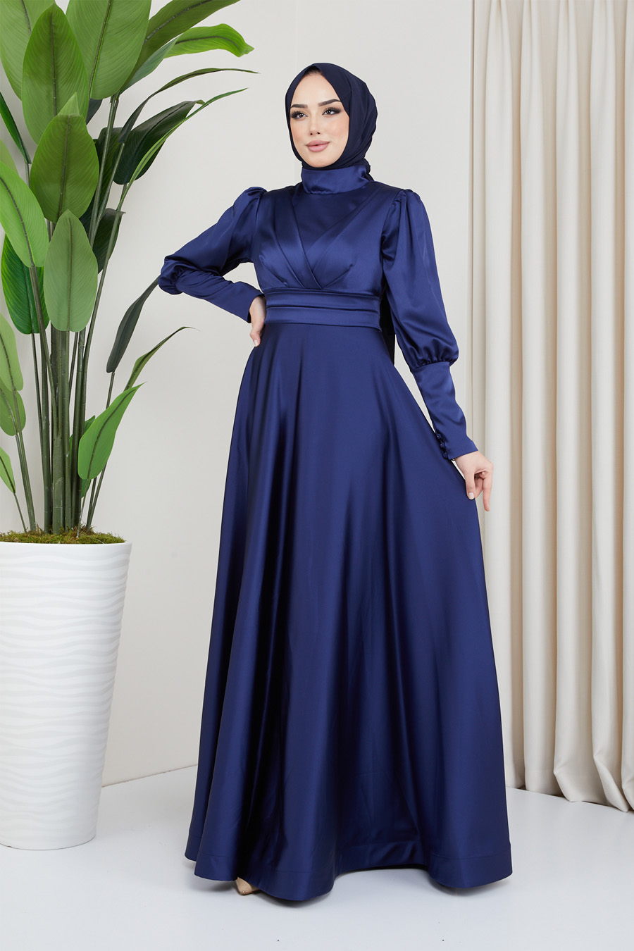 NAVY BLUE EVENING DRESS  
