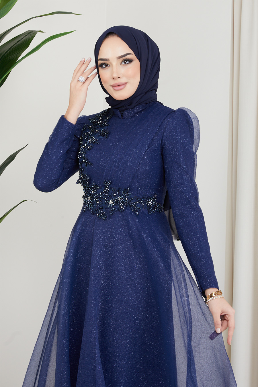 NAVY BLUE EVENING DRESS  