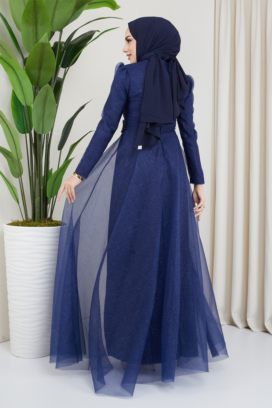 NAVY BLUE EVENING DRESS  