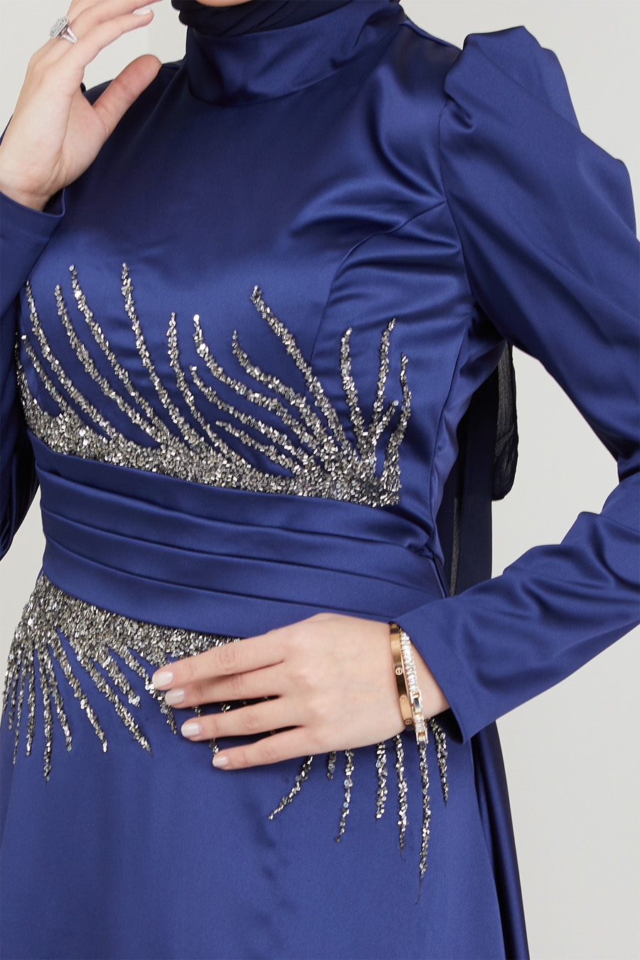 NAVY BLUE EVENING DRESS  