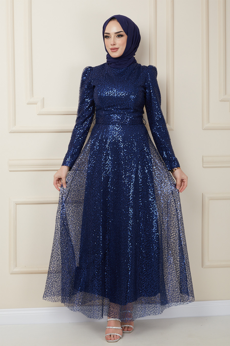 NAVY BLUE EVENING DRESS  