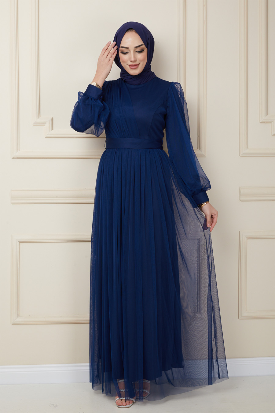 NAVY BLUE EVENING DRESS  