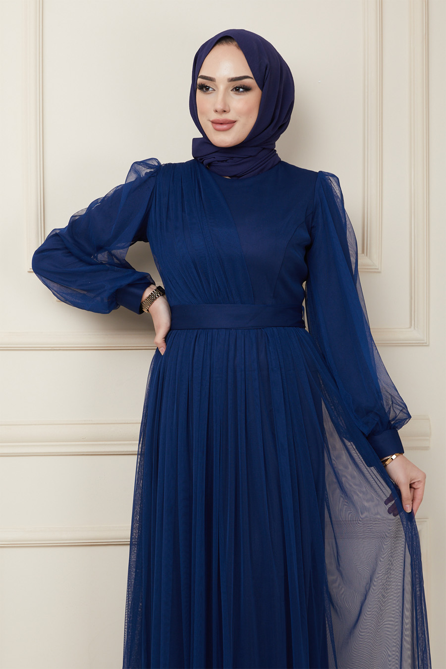 NAVY BLUE EVENING DRESS  