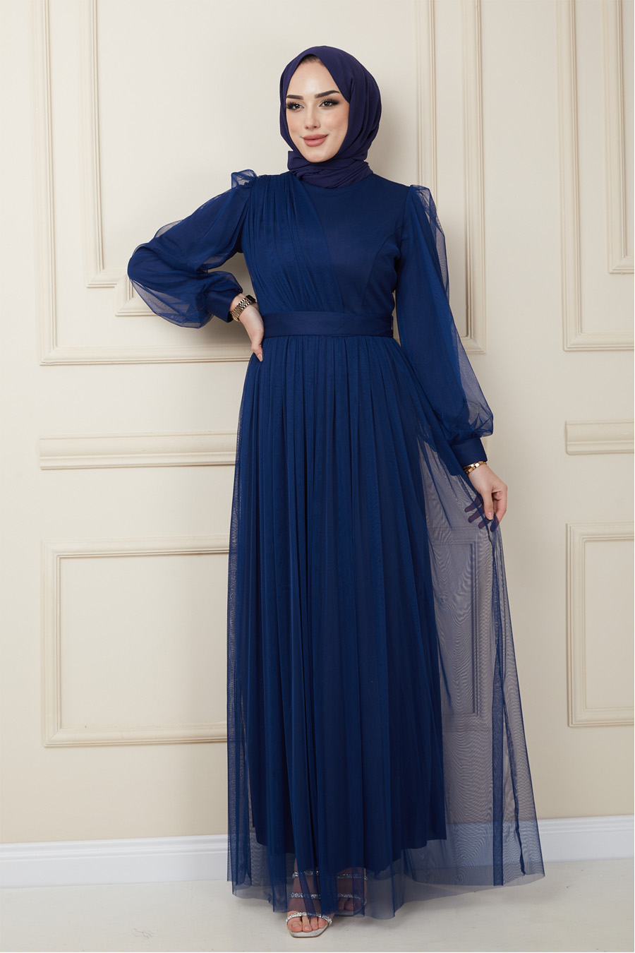 NAVY BLUE EVENING DRESS  