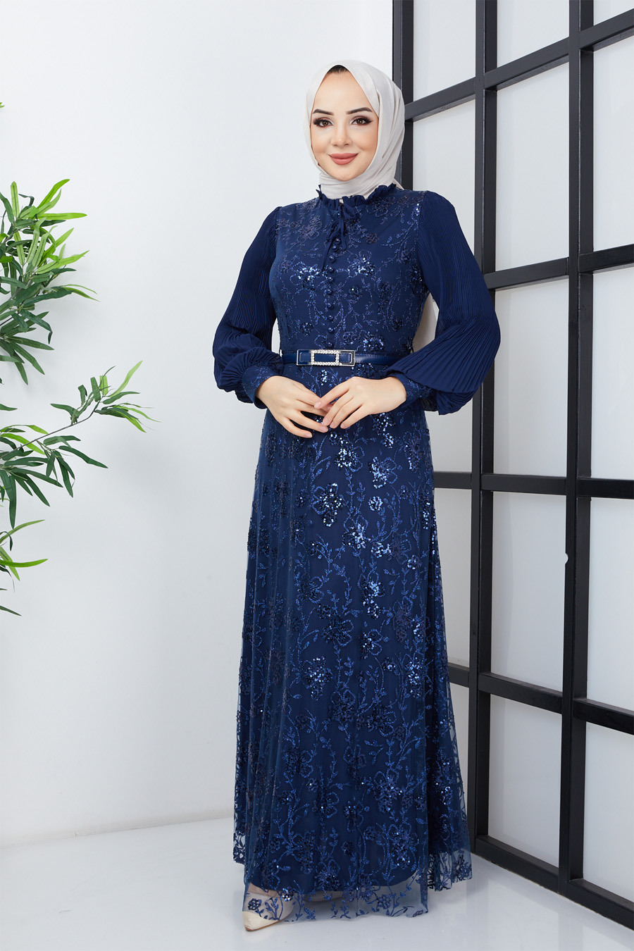NAVY BLUE EVENING DRESS  