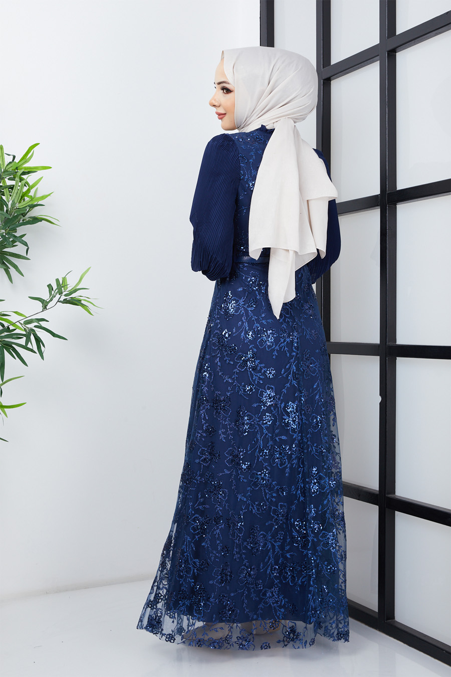 NAVY BLUE EVENING DRESS  