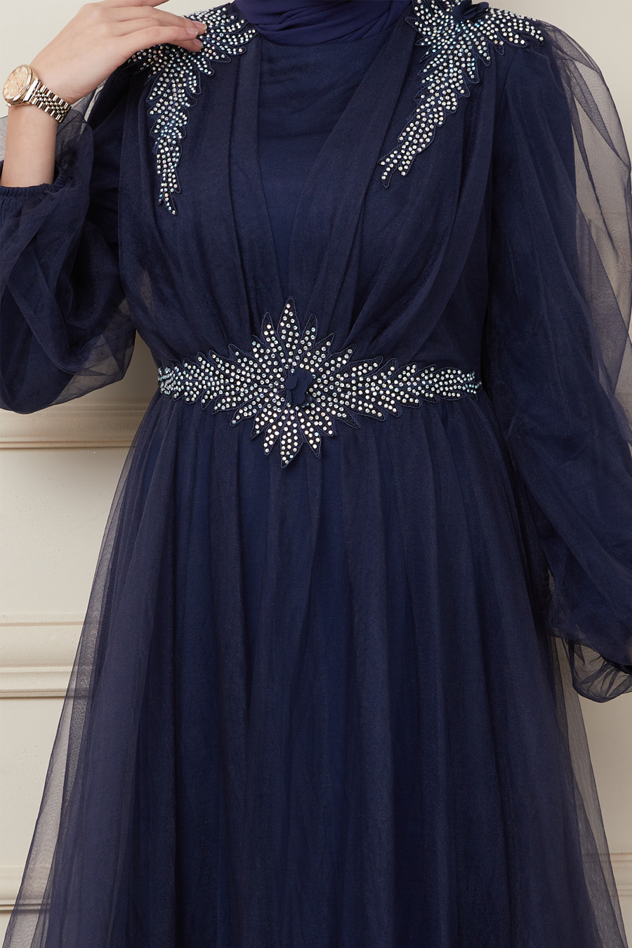 NAVY BLUE EVENING DRESS  