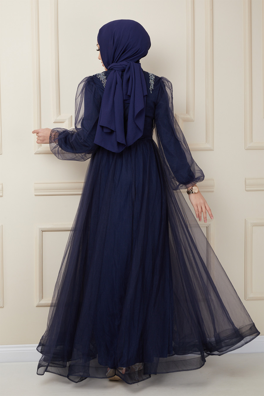 NAVY BLUE EVENING DRESS  