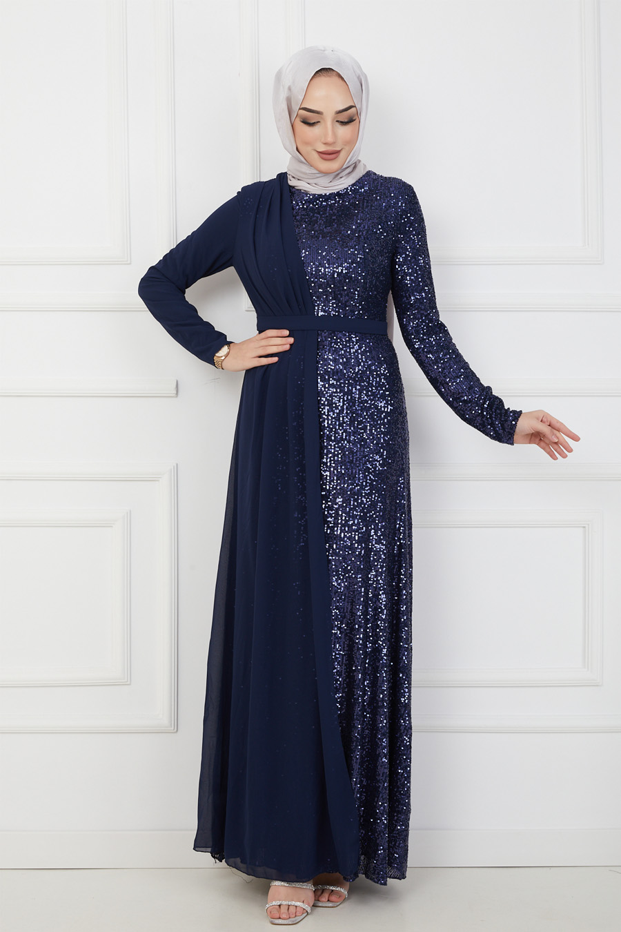 NAVY BLUE EVENING DRESS   NAVY BLUE EVENING DRESS