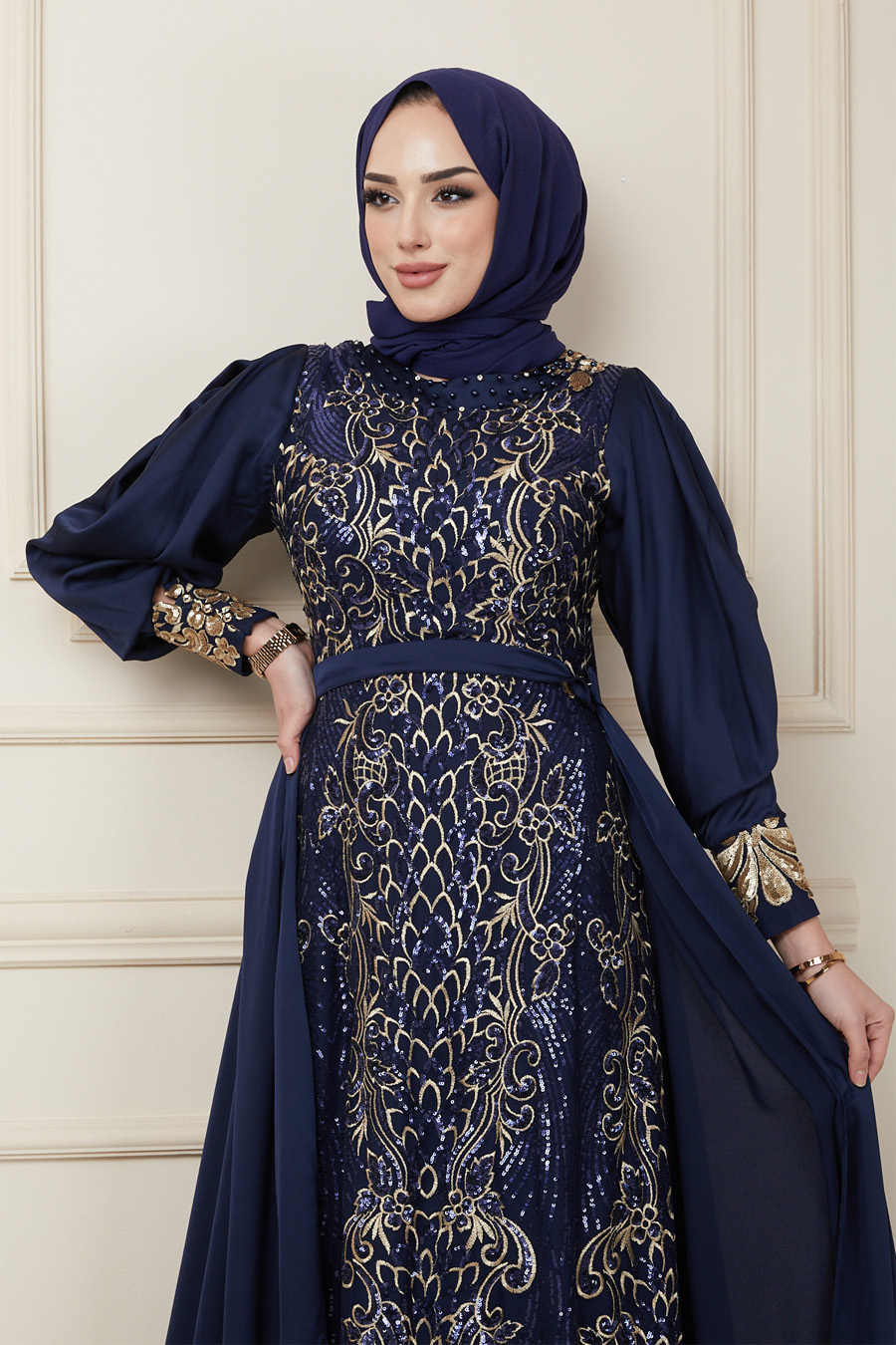 NAVY BLUE EVENING DRESS  