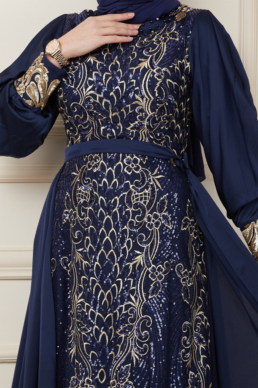 NAVY BLUE EVENING DRESS  